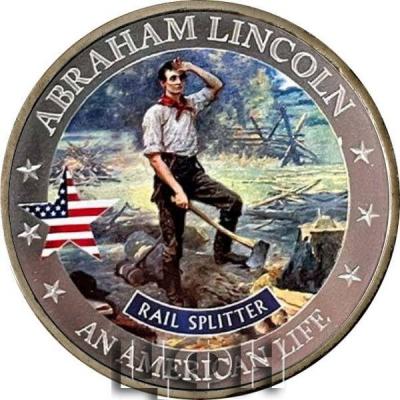 «2 Dollars RAIL SPLITTER Abraham Lincoln An American Life Graded MS70 12 Oz Silver Coin 2$ Cook Islands 2022 Proof».jpg