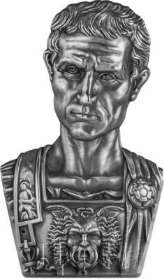«JULIUS CAESAR Shaped 2 Oz Silver Coin 10000 Francs Chad 2023 Antique Finish ».jpg