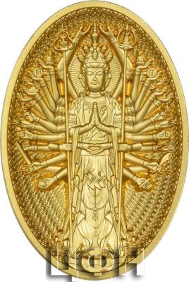 «THOUSAND ARMS GUANYIN Gilded 5 Oz Silver Coin 25000 Francs Chad 2023 Antique Finish ».jpg