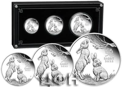 «2023 Year of the Rabbit .9999 Silver Proof Three Coin Set – Lunar Series III».jpg