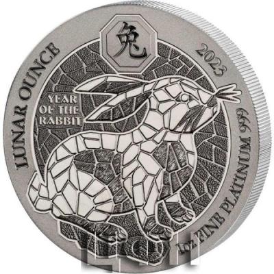 «2023 1 oz Rwanda Lunar Ounce - Year of the Rabbit .9995 Platinum Coin».jpg