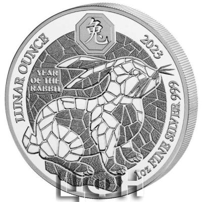 «2023 1 oz Rwanda Lunar Ounce - Year of the Rabbit .999 Silver Proof Coin».jpg