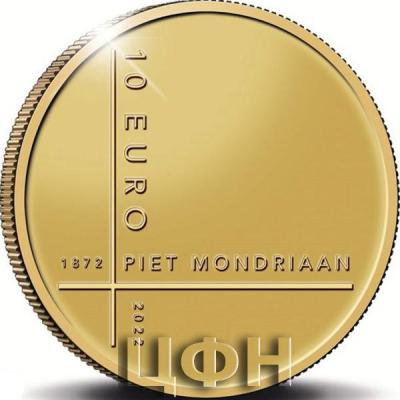 «Netherlands gold Proof coins mark 150th anniversary of birth of avant-garde artist Piet Mondrian».jpg