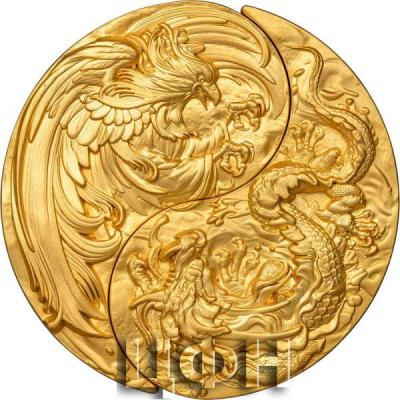 «YIN YANG DRAGON AND PHOENIX Gilded Set 2 x 1 Oz Silver Coin 5000 Francs Chad 2023 Antique Finish ».jpg