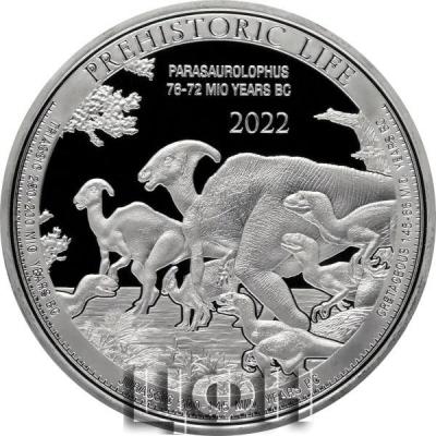 «PARASAUROLOPHUS Prehistoric Life 1 Oz Silver Coin 20 Francs Congo 2022».jpg