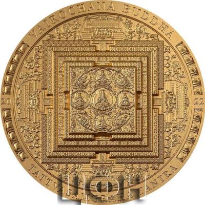 «VAIROCHANA BUDDHA MANDALA Archeology Symbolism Gilded 3 Oz Silver Coin 2000 Togrog Mongolia 2022».jpg