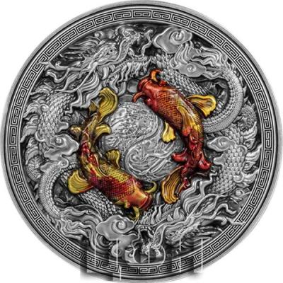 «10000 Francs Chad 2023 KOI AND DRAGONS 2 Oz Silver Coin».jpg