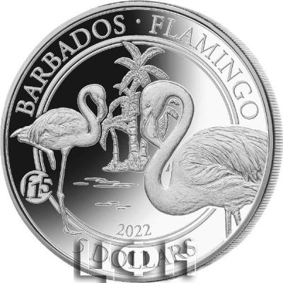 «BARBADOS FLAMINGO FABULOUS 15 SILVER COLLECTION F15 PRIVY 2022 1 OZ PURE SILVER PROOFLIKE COIN IN SQUARE CAPSULE».jpg