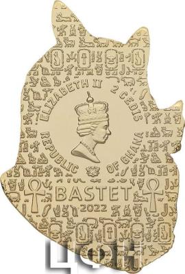 «2022 Ghana BASTET Legacy of Egypt Shaped Base Metal Coin 2 Cedis Antique Finish».jpg