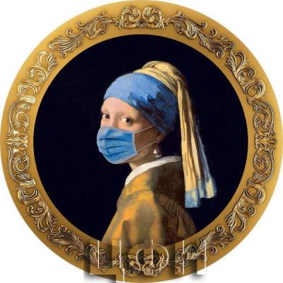 «GIRL WITH A PEARL EARRING Lockdown Art Vermeer 1 Oz Silver Coin 5000 Francs Chad 2023 ».jpg