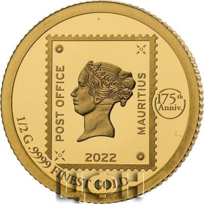 «10 Dollars Barbados 175. Jahrestag Ausgabe Rote und Blaue Mauritius Gold Coin Card 2022».jpg