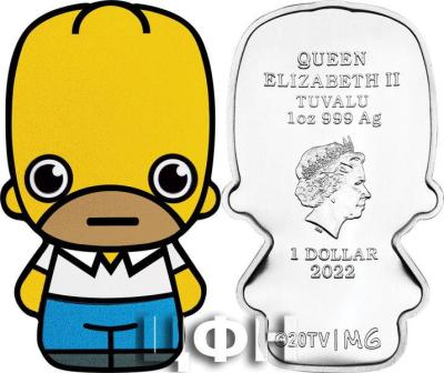 «1 Dollar HOMER SIMPSON Mini 1 Oz Silver Coin 1$ Tuvalu 2022 BU-Brilliant Uncirculated».jpg