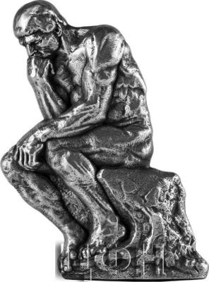 «THINKER by Auguste Rodin Shaped 3 Oz Silver Coin 15000 Francs Chad 2023 Antique Finish».jpg