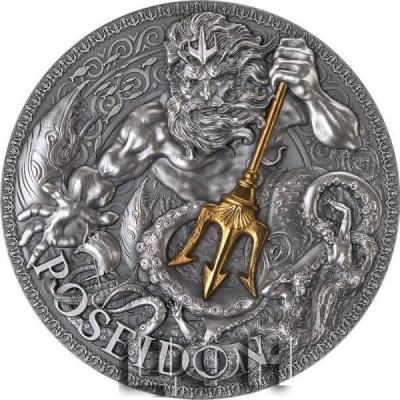 «3000 Francs Cameroon 2022 Antique Finish POSEIDON Great Greek Mythology 3 Oz Silver Coin».jpg