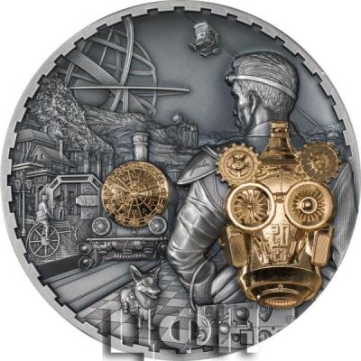 «100 Dollars JET PACK Steampunk 1 Kg Kilo Edition Silver Coin 100$ Cook Islands 2023 Antique Finish».jpg