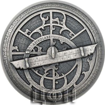 «10 Dollars ASTROLABE Historic Instruments 2 Oz Silver Coin 10$ Cook Islands 2023 Antique Finish ».jpg