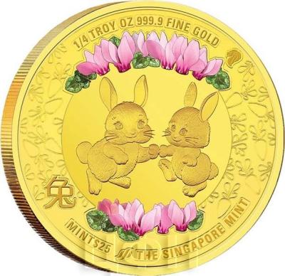 «The Singapore Mint Lunar Rabbit $ 25 Gold Proof Colour».jpg