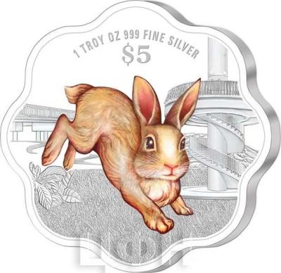 «2023 Singapore Lunar Rabbit 1 troy oz 999 Fine Silver Proof Colour Coin ».jpg