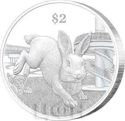 «2023 Singapore Lunar Rabbit Nickel-Plated Zinc Proof-Like Coin».jpg