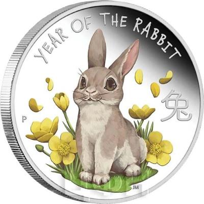 «2023 Tuvalu Baby Rabbit 50 CENTS 999 Fine Silver Proof Colour Coin».jpg