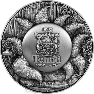 «NINE TAILED FOX 1 Oz Silver Coin 5000 Francs Chad 2023 Antique Finish ».jpg