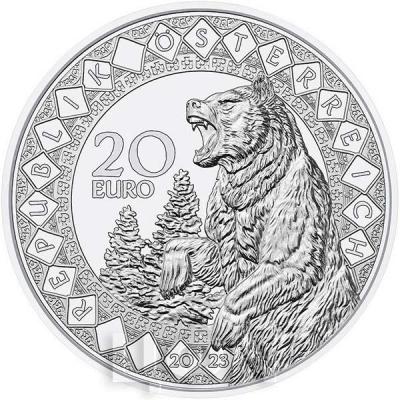 «AUSTRIA 20 Euro 2023 – Eyes of the World  The Bear + 22.42 g 0.925 silver Proof (with two crystals) – mintage 30,000 – diameter 34 mm ».jpg