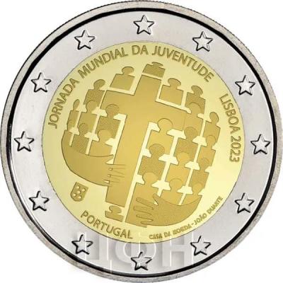 «Moneda 2 euros conmemorativa Portugal 2023 – Jornada Mundial de la Juventud».jpg