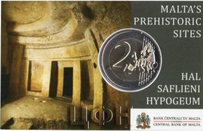 2022, 2 евро Мальта, памятная монета «Святилище Хал-Сафлиени», серия - «Мегалитические храмы Мальты.».jpg