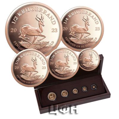«KRUGERRAND - FRACTIONAL SET 5 COINS - IN WOODEN BOX».jpg