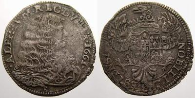 2 февраля 1634 Italien-Modena Mezza Lira 1661 Alfonso IV. d'Este 1658-1662..jpg