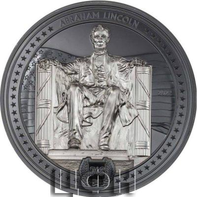«5 Dollars ABRAHAM LINCOLN by Miles Standish 5 Oz Silver Coin 25$ Cook Islands 2022 Black Proof».jpg