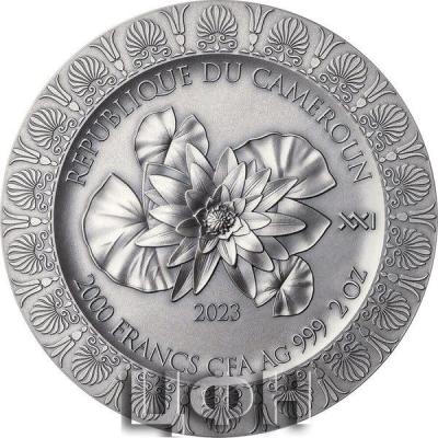 «LEDA AND THE SWAN Celestial Beauty 2 Oz Silver Coin 2000 Francs Cameroon 2023 Antique Finish».jpg