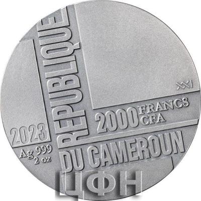 «TIME IS MONEY Imprint of Words 2 Oz Silver Coin 2000 Francs Cameroon 2023 Antique Finish» (2).jpg