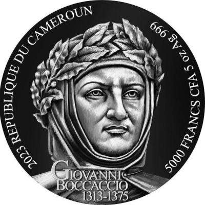 «DECAMERON Boccaccio 5 Oz Silver Coin 5000 Francs Cameroon 2023 Antique Finish ».jpg