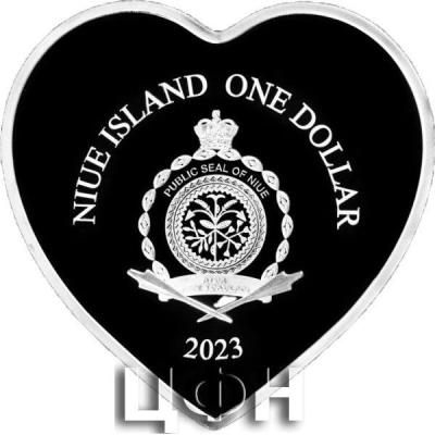 «1 Dollar VALENTINE DAY Heart Shaped Silver Coin 1$ Niue 2023 Proof».jpg