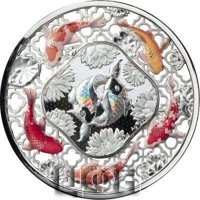 «Solomon Islands 5 Dollars FILIGREE KOI Fortune 2 Oz Silver Coin 5$ Solomon Island 2023 Prooflike ».jpg