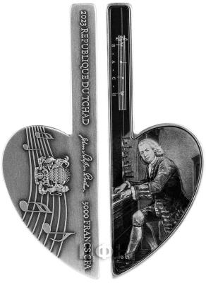 «5000 Francs Chad 2023 Antique Finish JOHANN SEBASTIAN BACH Musical b Note Shaped 1 Oz Silver Coin».jpg