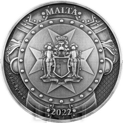 «2022 Malta €10 2-oz Silver Knights of the Past High Relief Antiqued wGolden Ennobling Gem BU.».jpg
