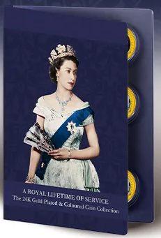 «A ROYAL LIFETIME OF SERVICE – THE 24K GOLD PLATED & COLOURED COIN COLLECTION».jpg