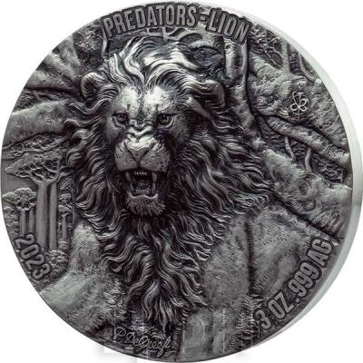 «PREDATORS - LION 3 OZ DE GREEF 5000 FRANCS IVORY COAST 2023 SILVER COIN».jpg