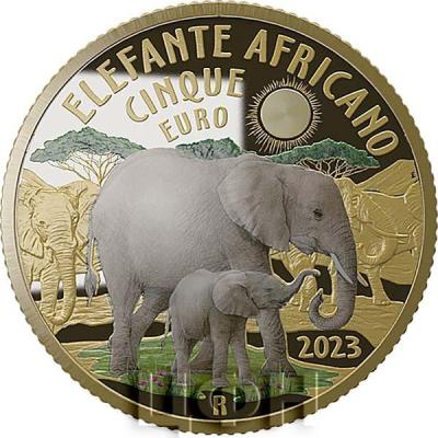 «5 EURO ITALIA 2023 Serie Animali - Elefante africano».jpg