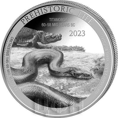 «20 Francs Democratic Rep. of Congo 1 oz Silver Titanoboa».jpg