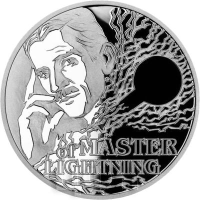 «Silver coin Nikola Tesla - Master of Lightning proof».jpg