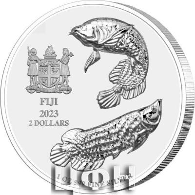 «2 Dollars AROWANA Auspicious Fishes 1 Oz Silver Coin 2$ Fiji 2023 Proof ».jpg