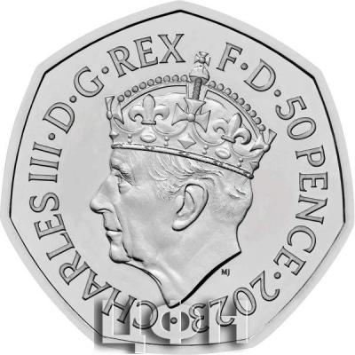 «The Coronation of His Majesty King Charles III 2023 UK 50p Brilliant Uncirculated Coin.».jpg