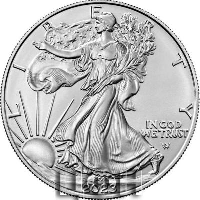 «American Eagle 2023 One Ounce Silver Uncirculated Coin».jpg
