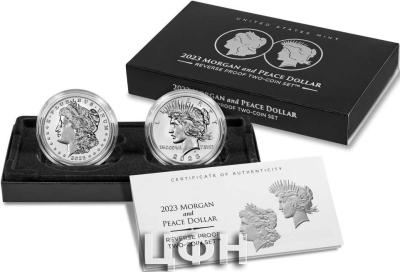 «Morgan & Peace Dollar 2023 Two-Coin Reverse Proof Set ».jpg
