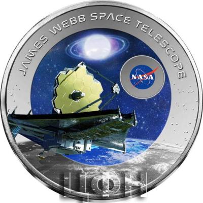 «AMES WEBB TELESCOPE 1 Oz Titanium Coin 2 Cedis Ghana 2023 BU-Brilliant Uncirculated».jpg