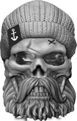 «FISHERMAN SKULL Shaped Base Metal Coin 2 Cedis Ghana 2023 BU-Brilliant Uncirculated ».jpg