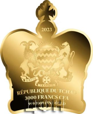 «KING CHARLES III CROWN Gold Coin 3000 Francs Chad 2023 ».jpg